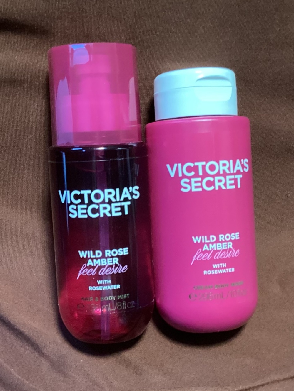 Victoria's Secret Wild Rose Amber Hair & Body Mist and Body Wash Bundle NEW
